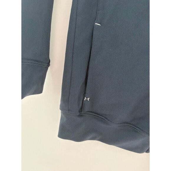 Under Armour Youth Medium Gray Full Zip Athletic Jacket With Orange Zipper/Logo - Picture 4 of 10